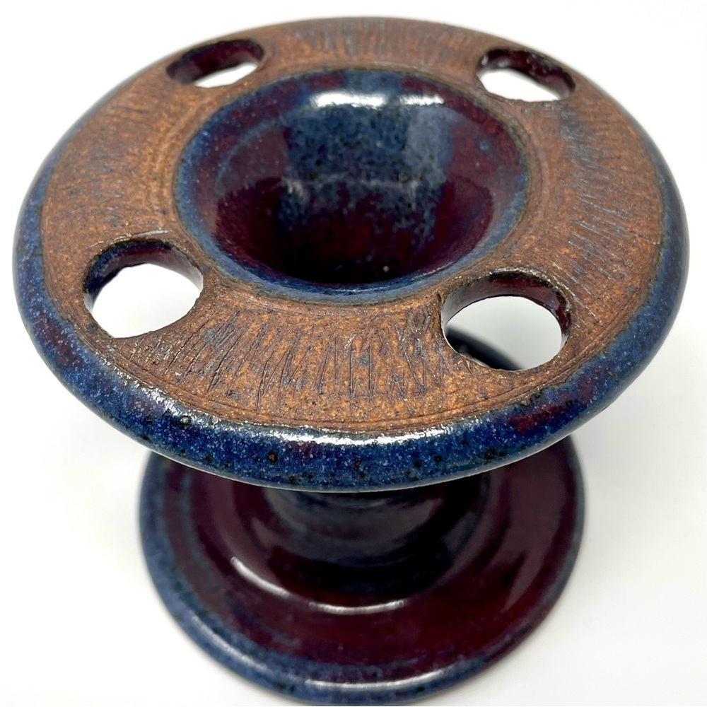 Studio Pottery Signed Stoneware Toothbrush Holder Farmhouse Bathroom
